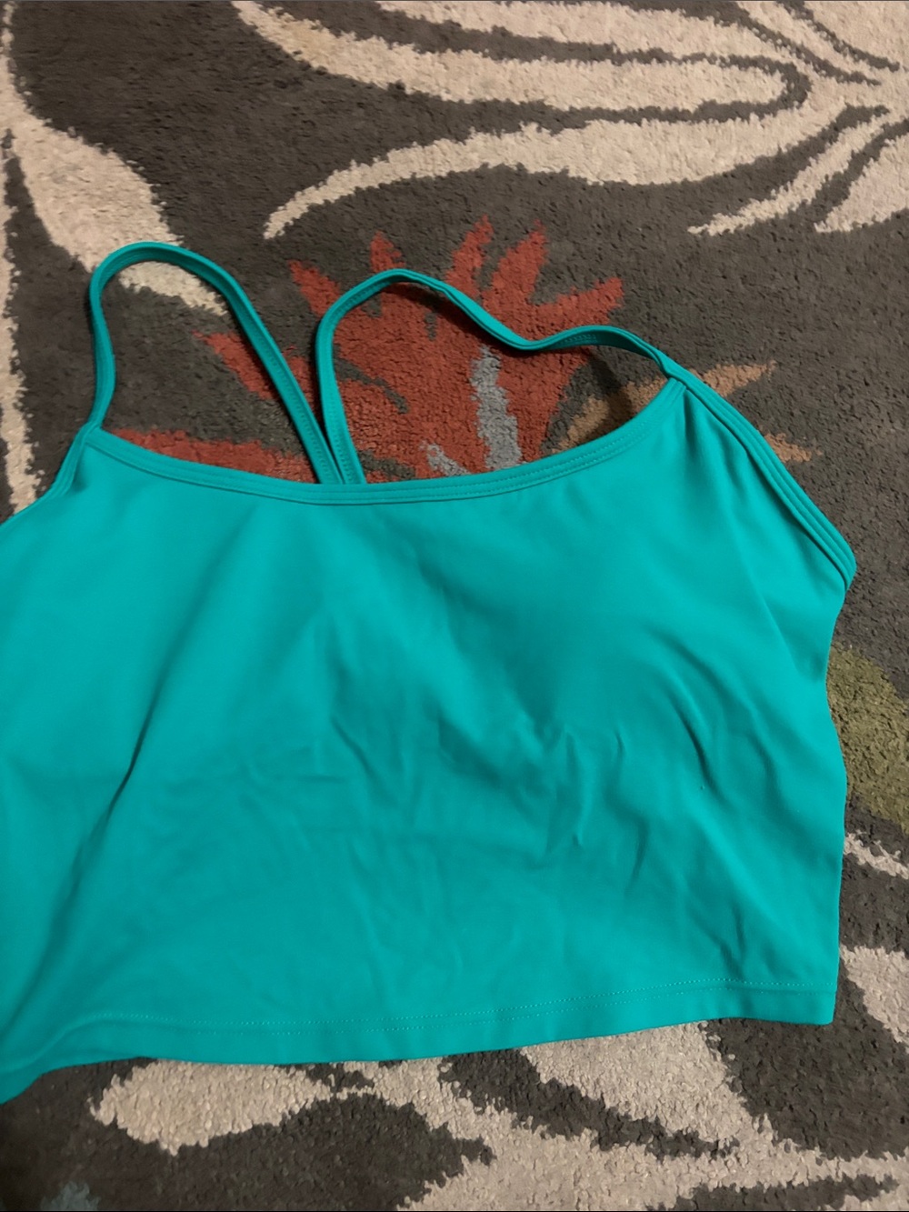 Classic Teal Bandeau Crop Top with Slim Straps
